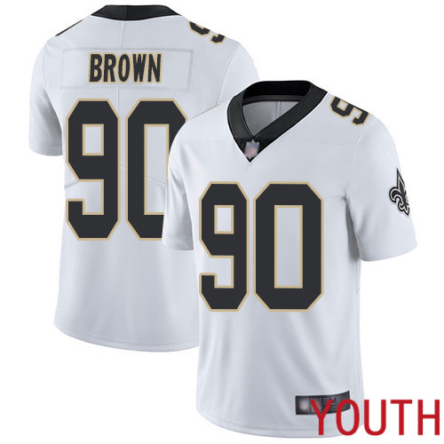 New Orleans Saints Limited White Youth Malcom Brown Road Jersey NFL Football 90 Vapor Untouchable Jersey